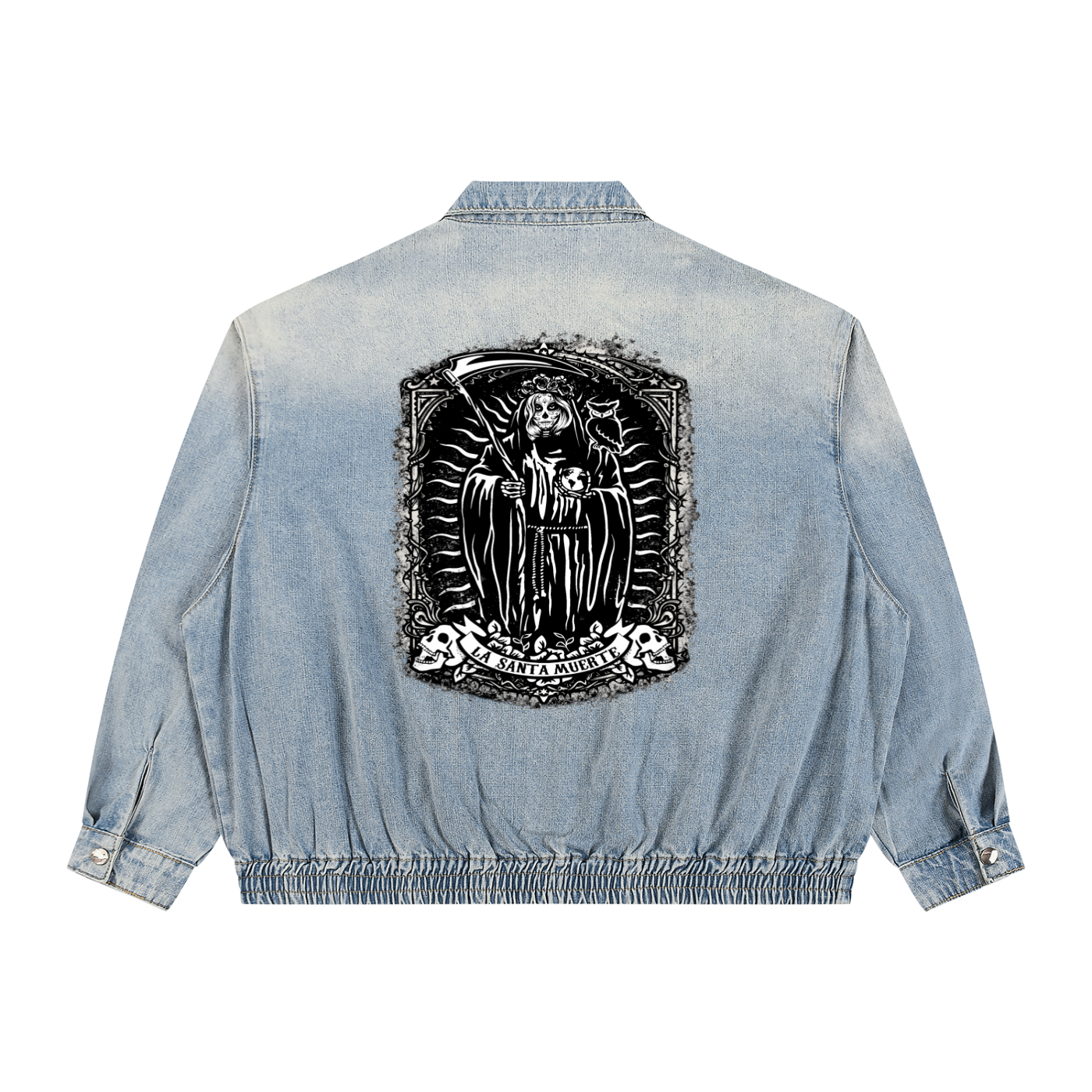 LA SANTA MUERTE  Vintage Wash Denim Jacket