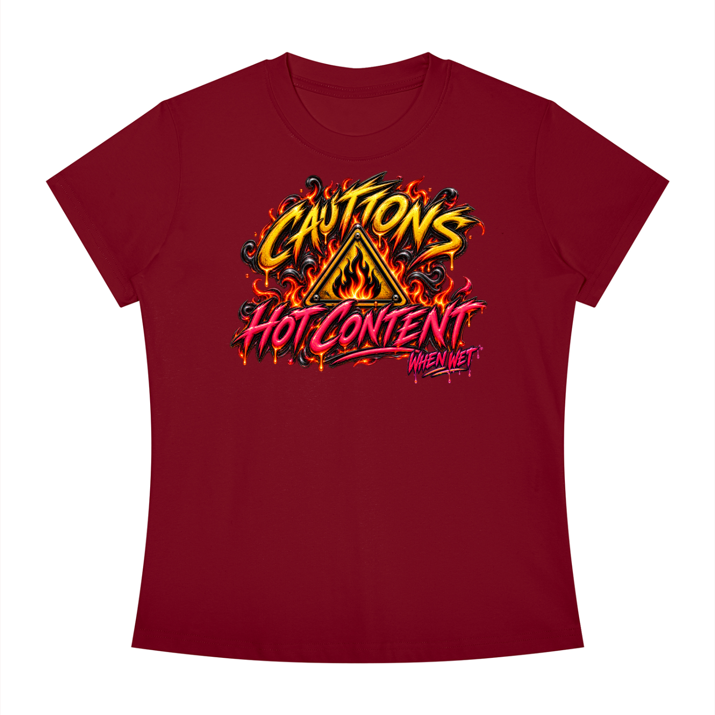 CAUTIONS Women's Slim Fit T-Shirt
