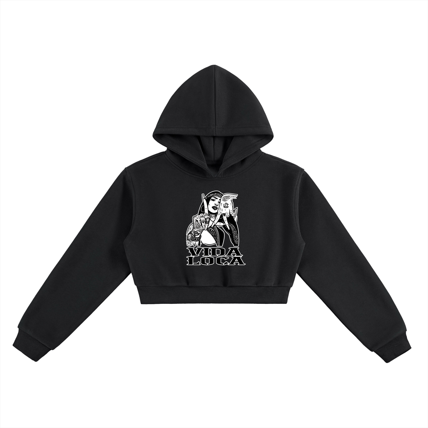 LA VIDA LOCA Essential Cropped Hoodie