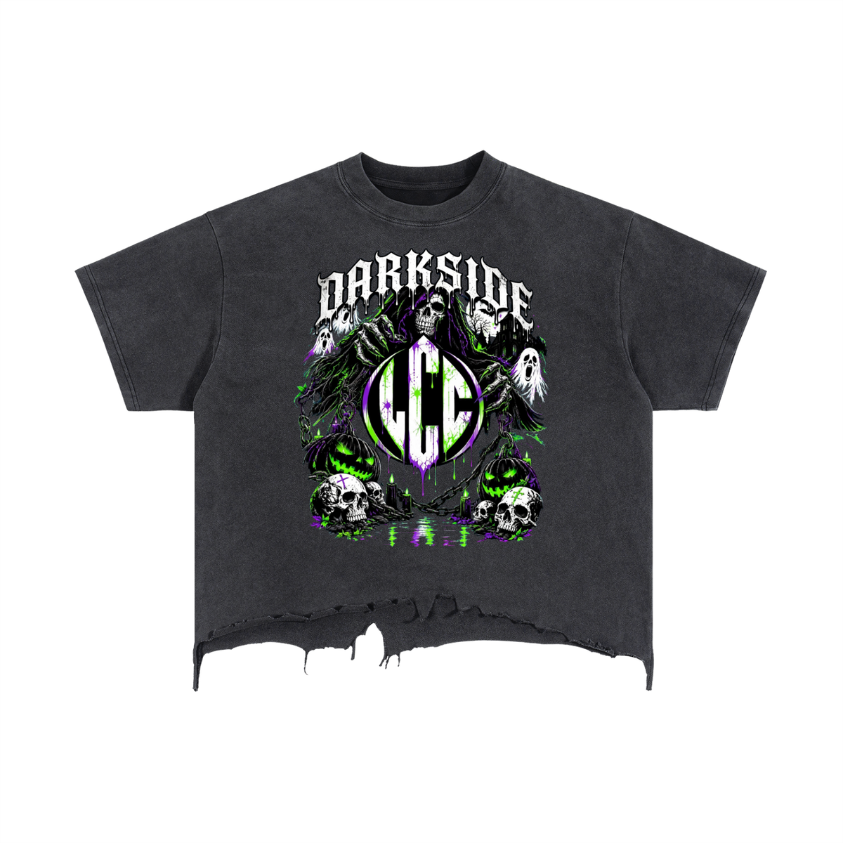 DARKSIDE Vintage Boxy Distressed Hem T-Shirt