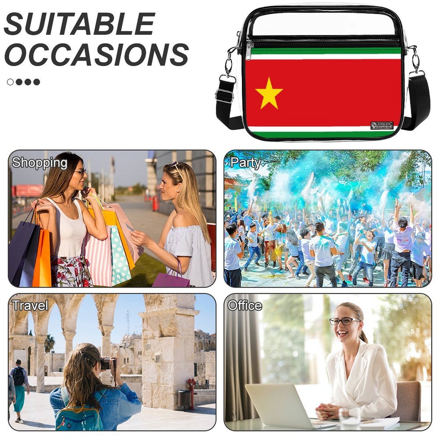 GUADELOUPE Large Clear Satchel Bag