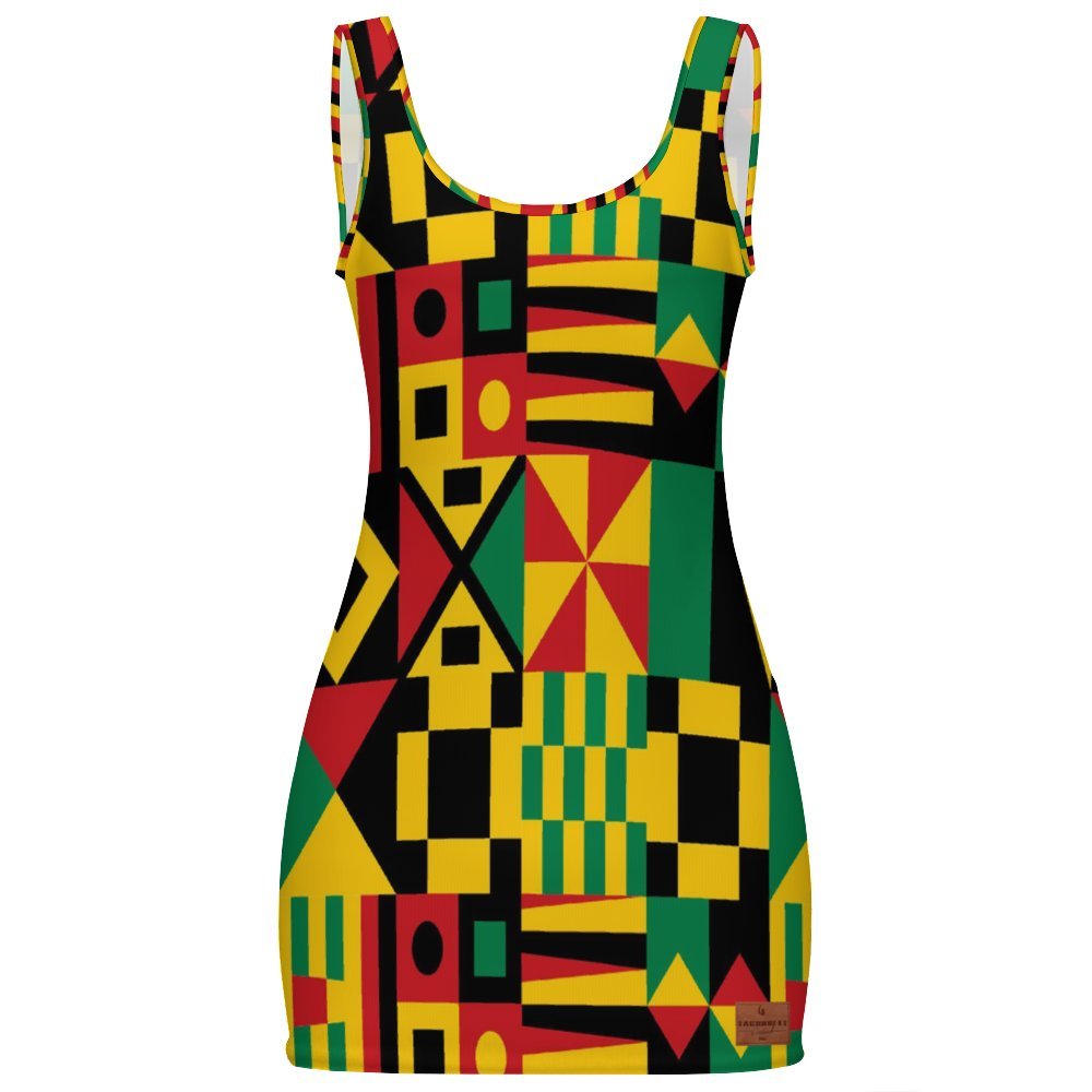 KENTE BUTAN Sunmer Bodycon Tank  Dress