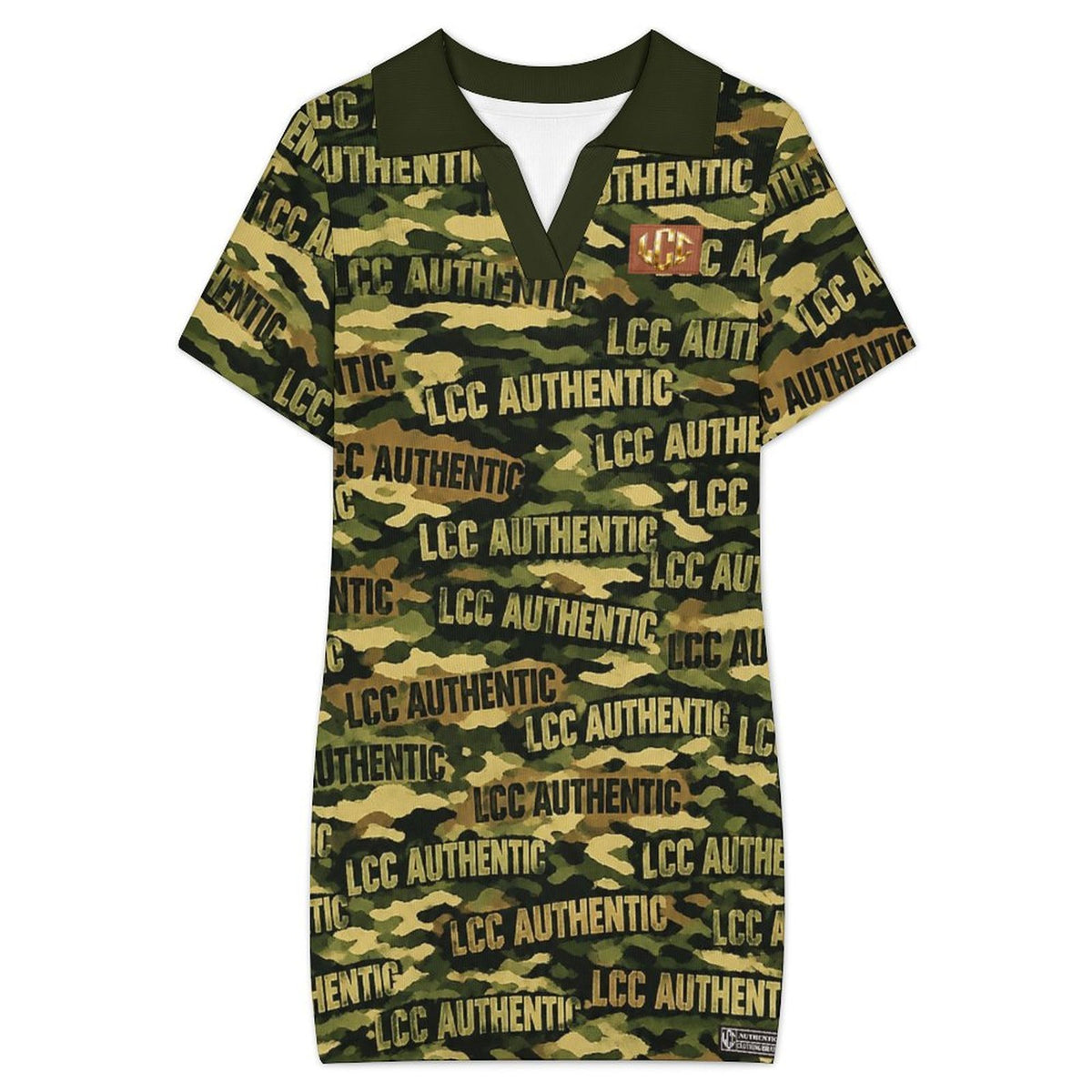 LCC CAMOUFLAGE Women's Polo Neck Bodycon Mini Dress