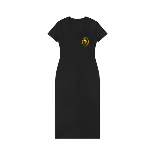 AFRICA PRIDE Women's V-Neck Short Sleeve Maxi Dress