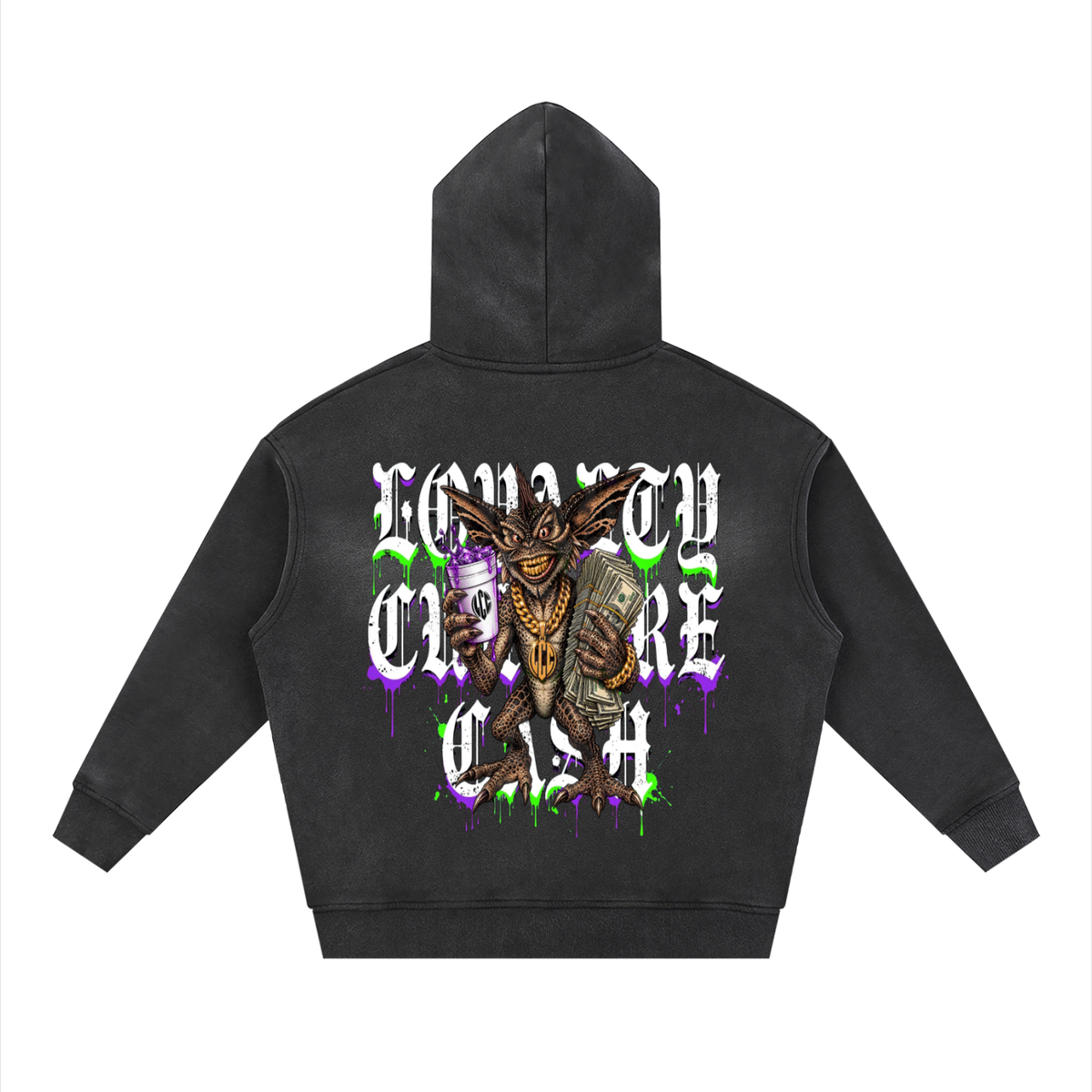 GREMLINS Sunfade Two-way Zipper Boxy Fleece Hoodie