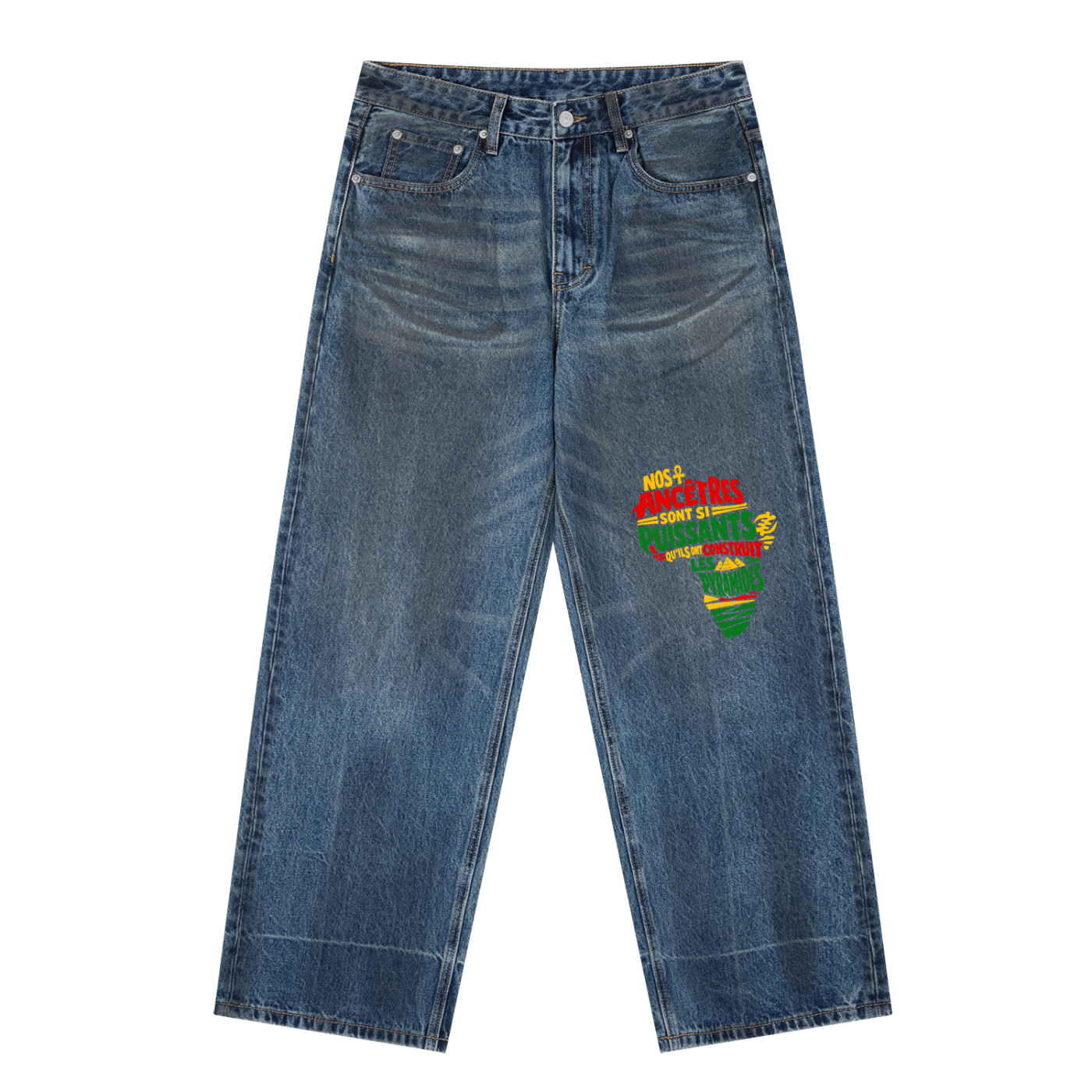 NOS ANCETRES Vintage Wash Baggy Denim Jeans