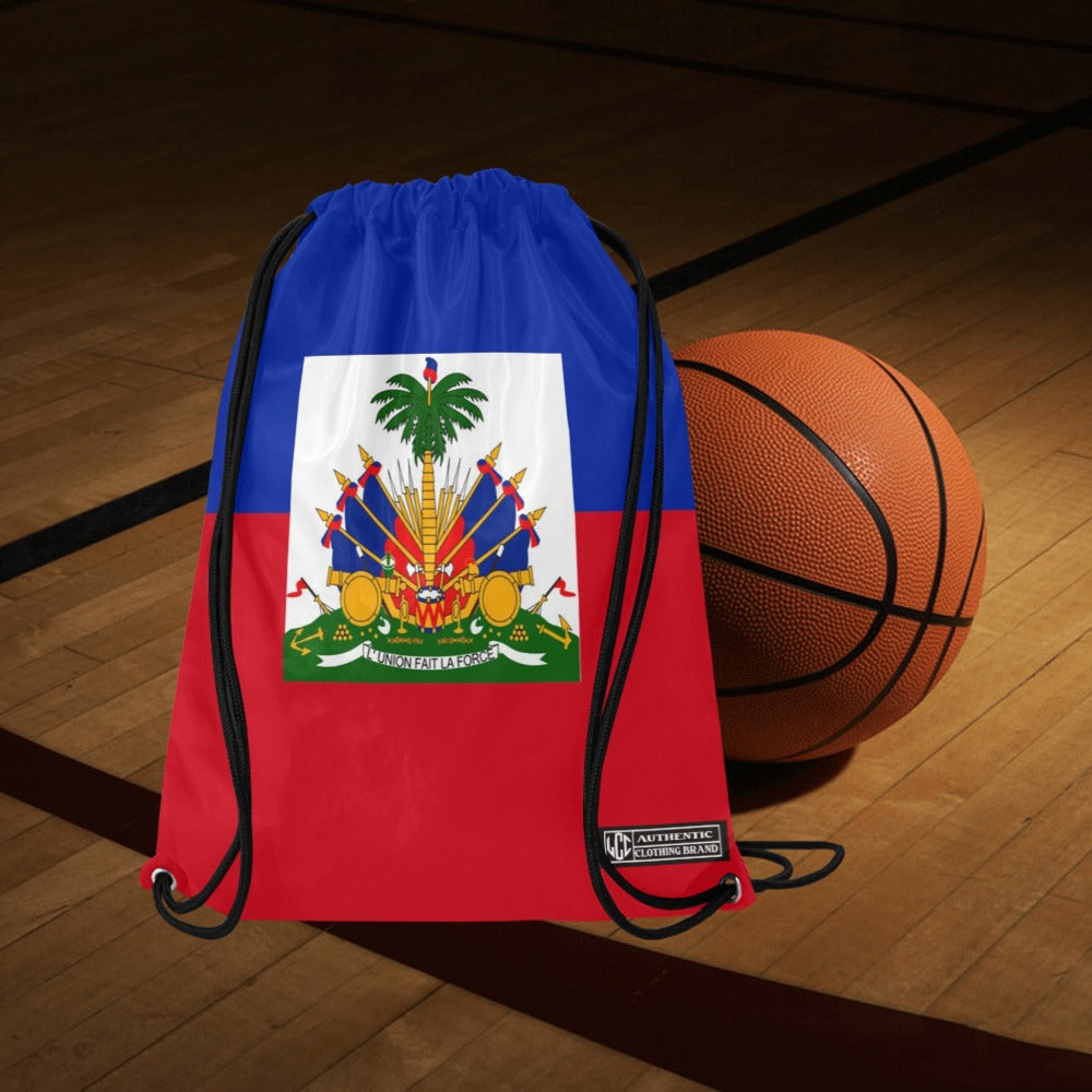HAITI FLAG Medium Drawstring Bag Model 1604 (Twin Sides) 13.8"(W) * 18.1"(H)