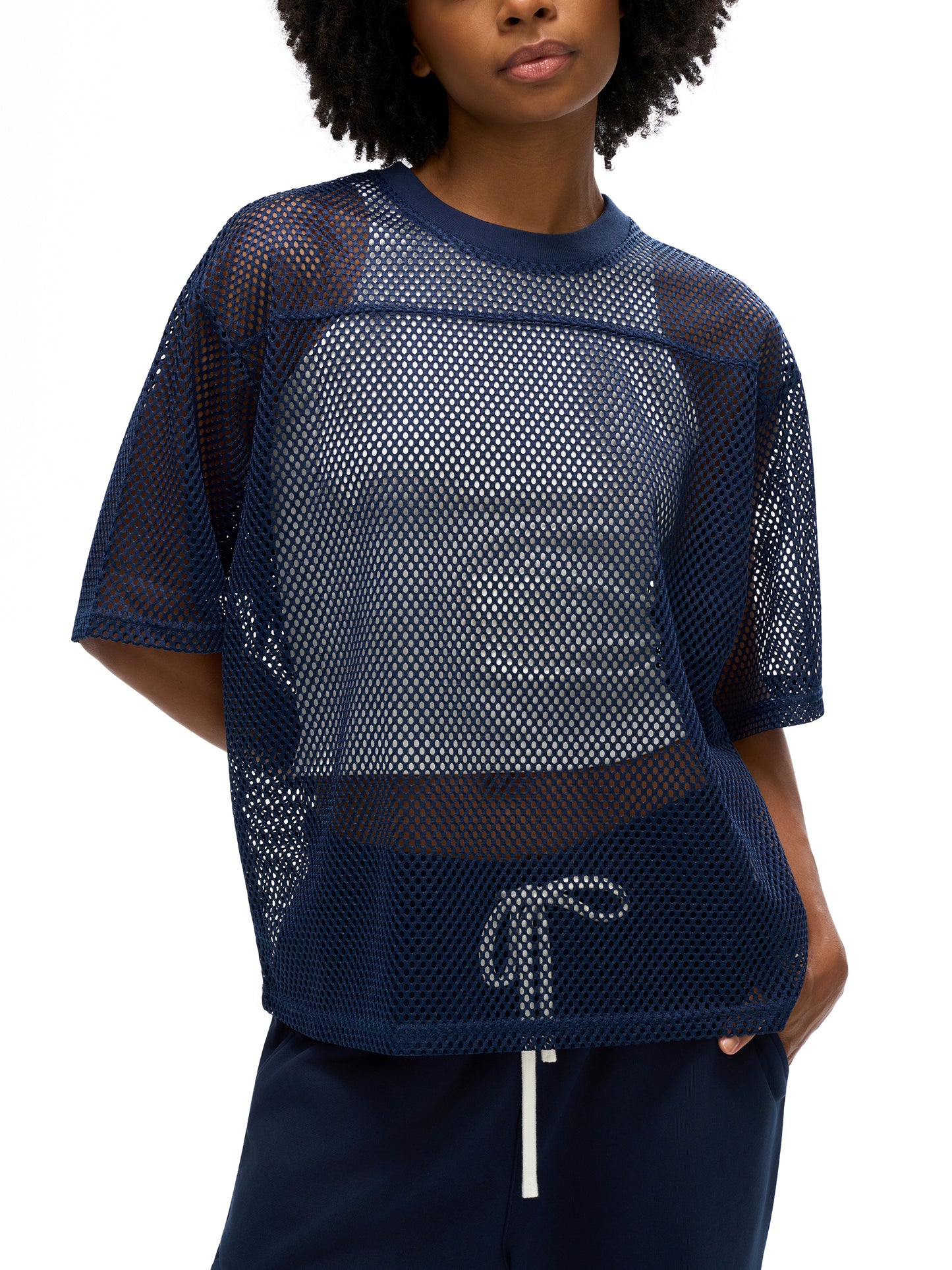 36 WU See-through Boxy Net T-Shirt