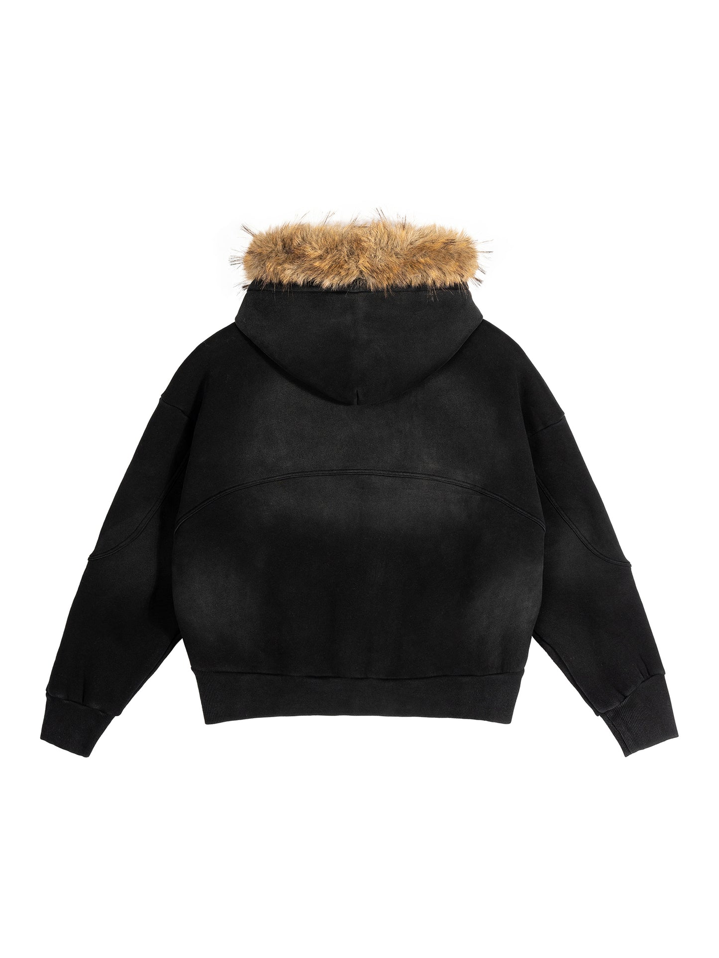 AFRICA PRIDE Sun Fade Boxy Detachable Fur Hoodie