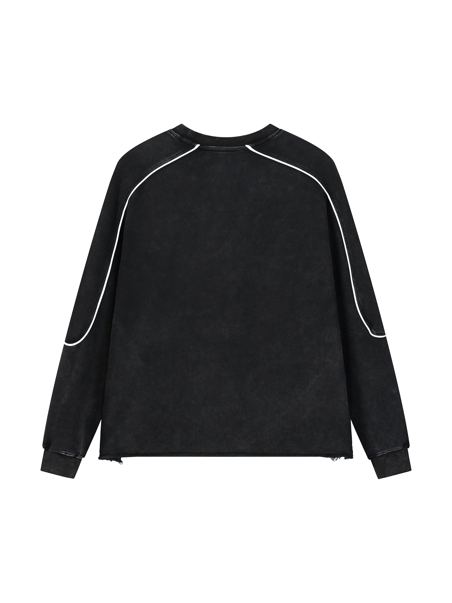 ABOVE THE RIM Mineral Wash Piping Raw Hem Sweatshirt