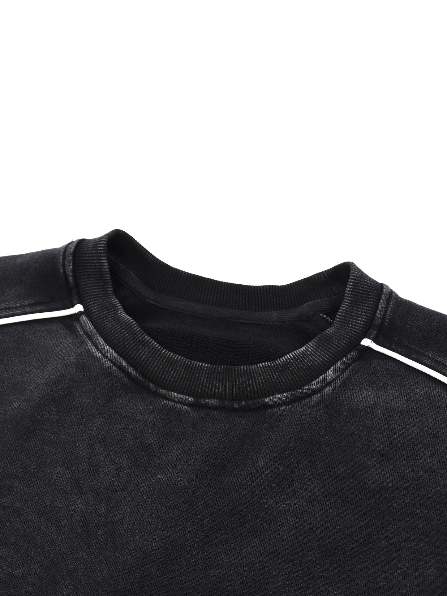 ABOVE THE RIM Mineral Wash Piping Raw Hem Sweatshirt