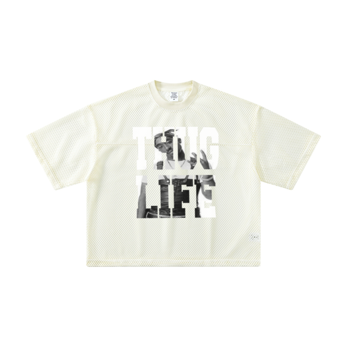 240GSM Men’s Boxy-Fit Mesh Layering T-Shirt Off White