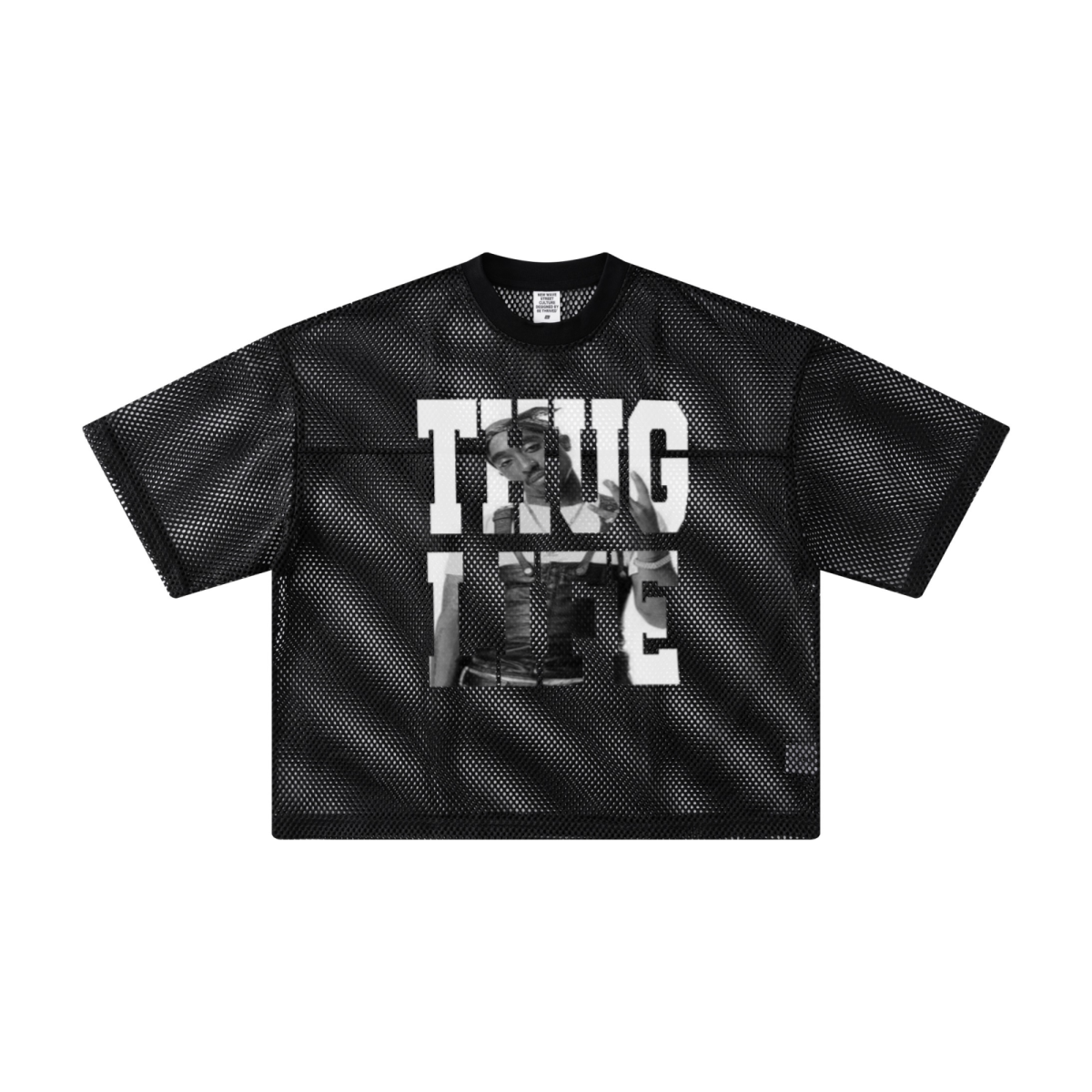 240GSM Men’s Boxy-Fit Mesh Layering T-Shirt Black