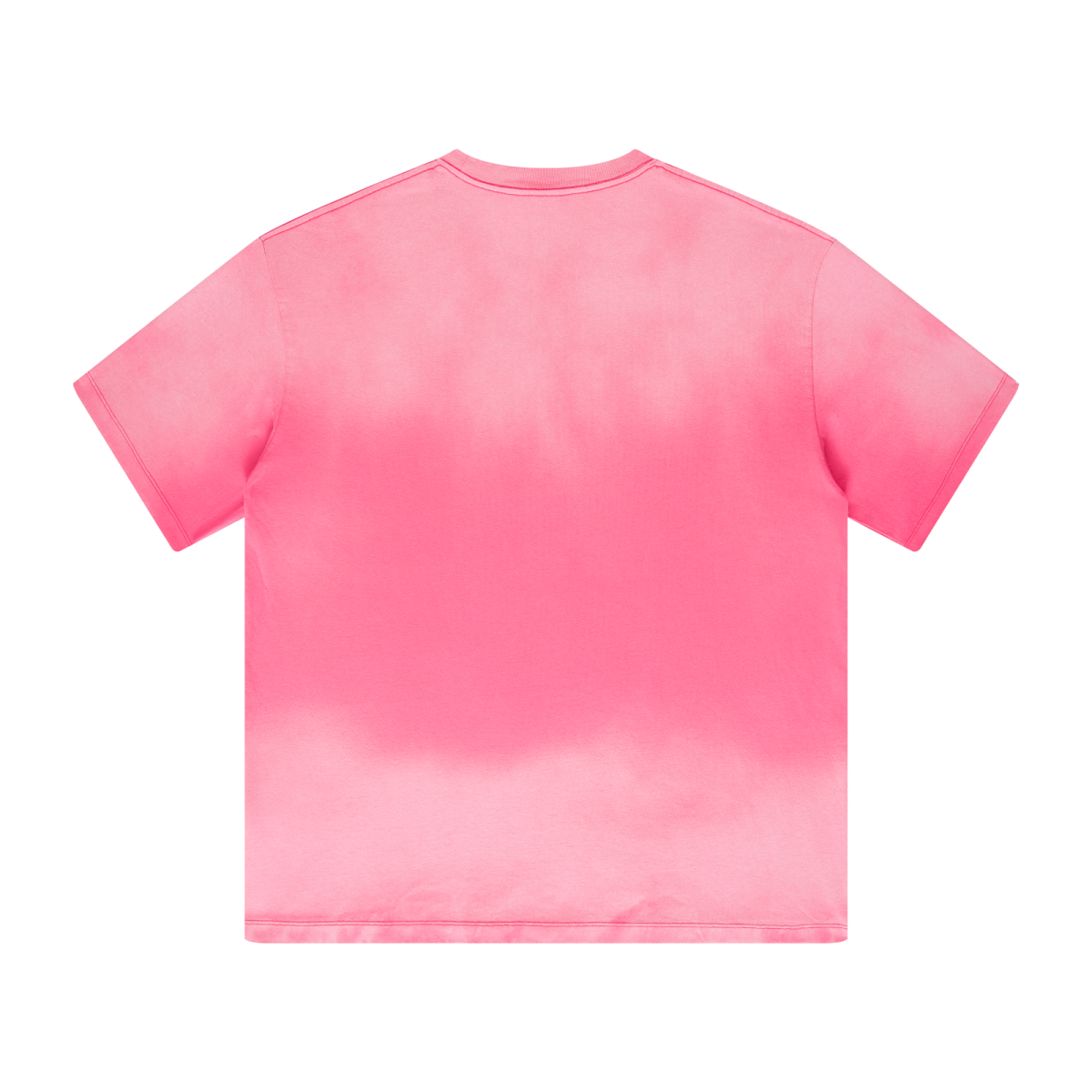 270GSM Women’s Water-Wash PP-Sprayed Monkey Wash Crew Neck T-shirt  Pink