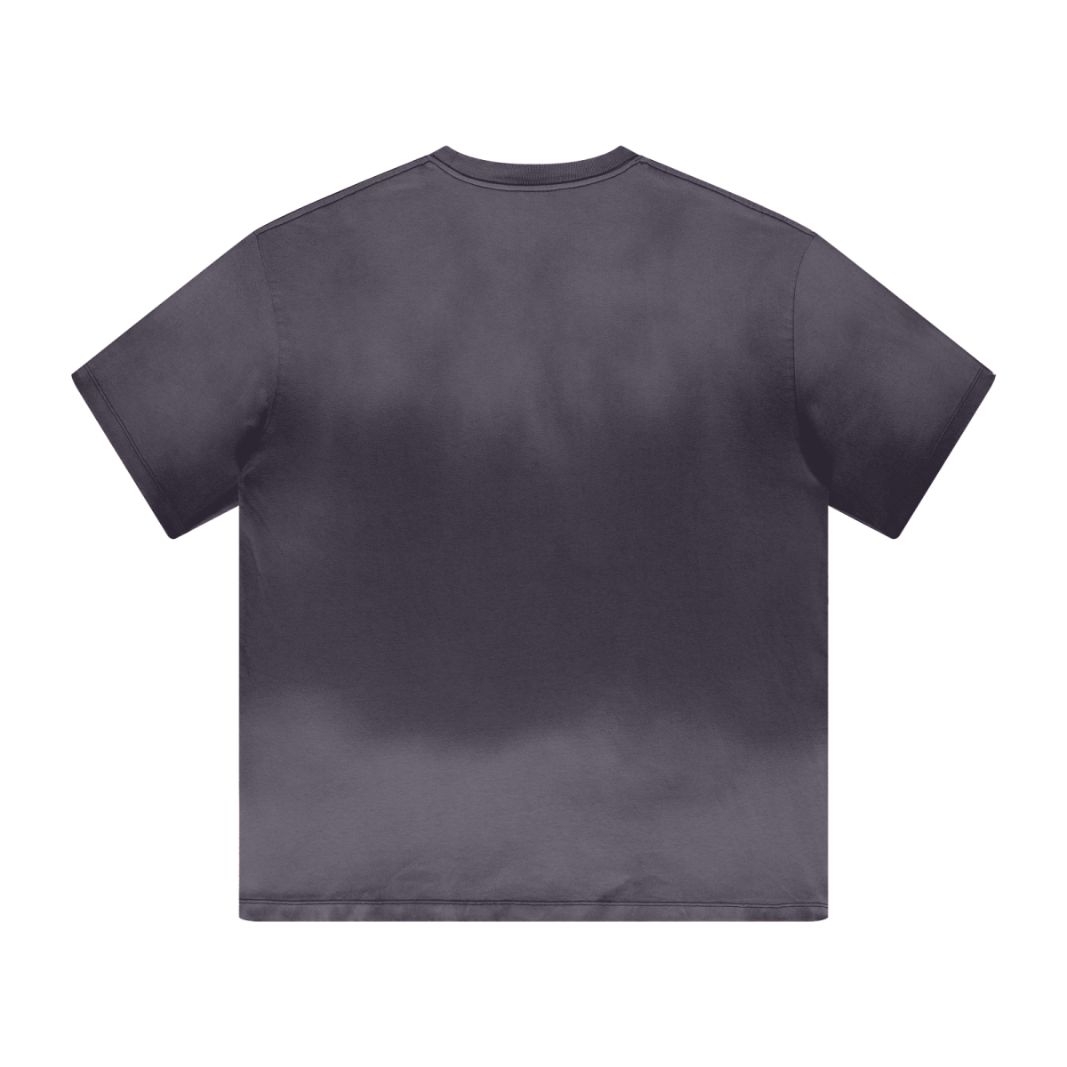 270GSM Women’s Water-Wash PP-Sprayed Monkey Wash Crew Neck T-shirt Purple