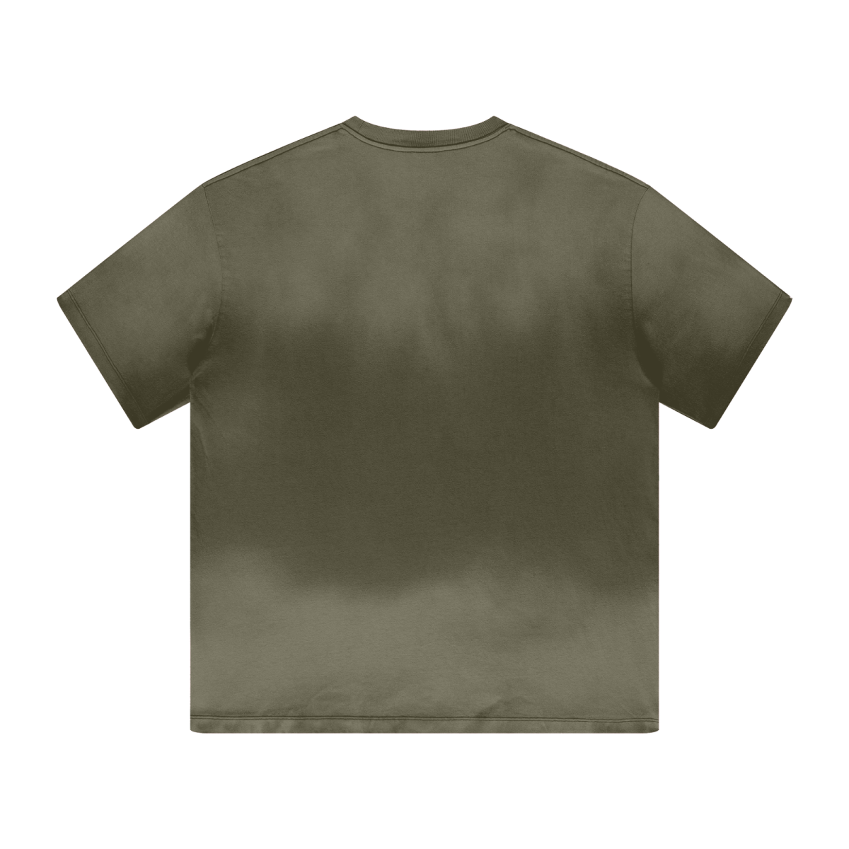 270GSM Women’s Water-Wash PP-Sprayed Monkey Wash Crew Neck T-shirt  Green
