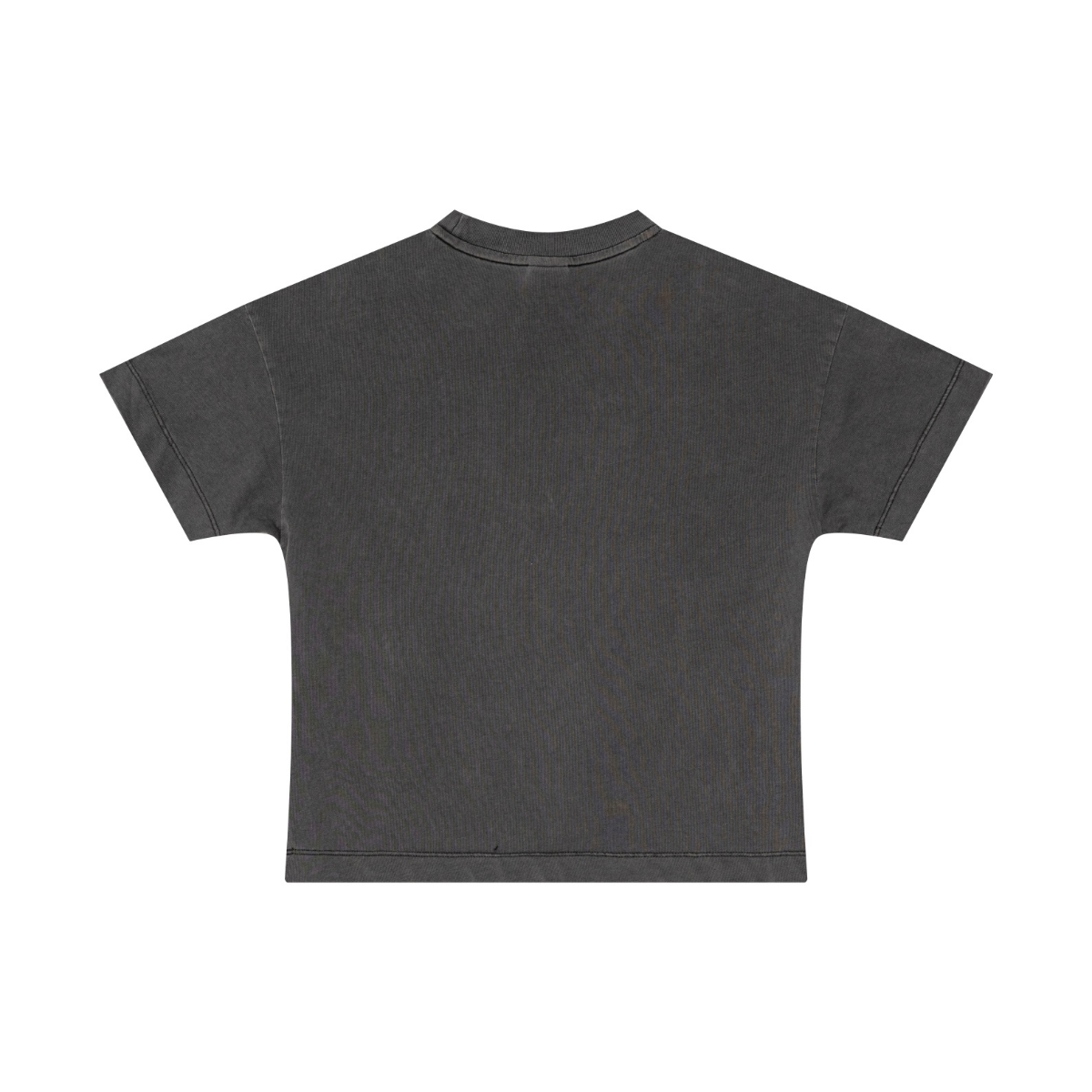 230GSM Women’s Fried-Color Snow-Wash Milan Double-Yarn T-shirt Dark grey
