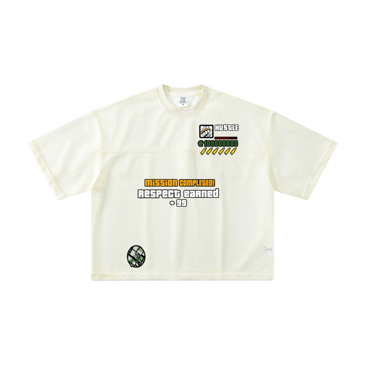 240GSM Men’s Boxy-Fit Mesh Layering T-Shirt Off White
