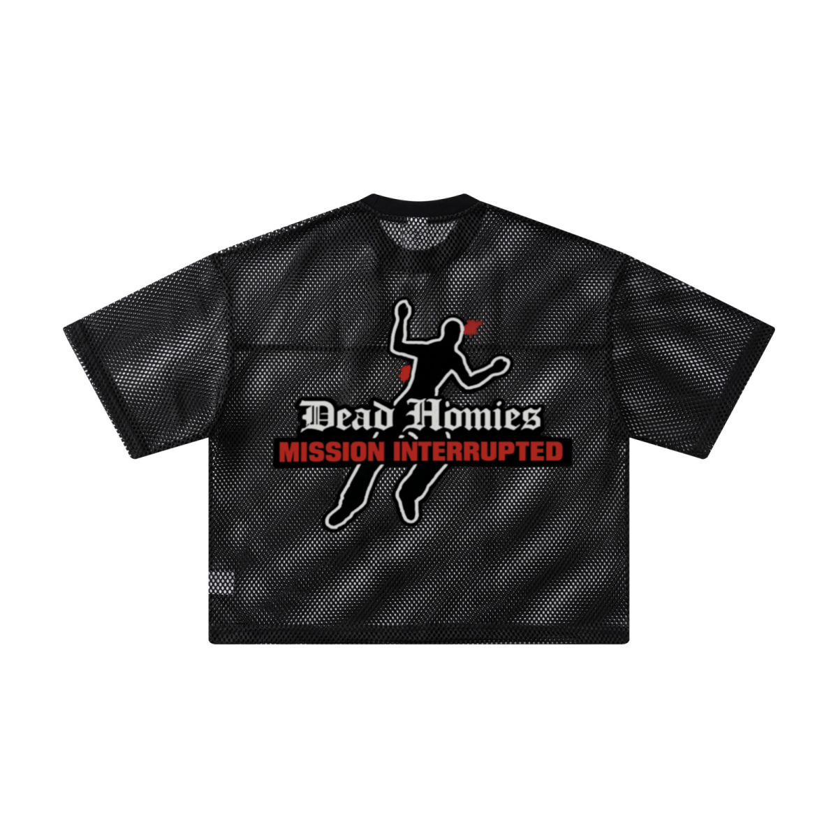 240GSM Men’s Boxy-Fit Mesh Layering T-Shirt Black