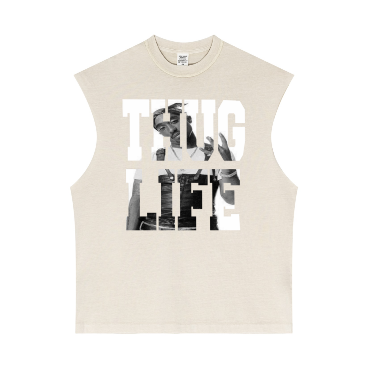 275GSM Unisex Vintage-Wash 100% Cotton Plain Tank Top Almond Grey