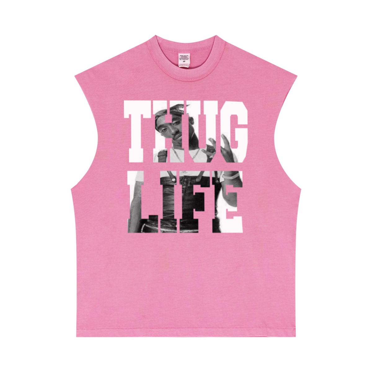 275GSM Unisex Vintage-Wash 100% Cotton Plain Tank Top Rose Pink
