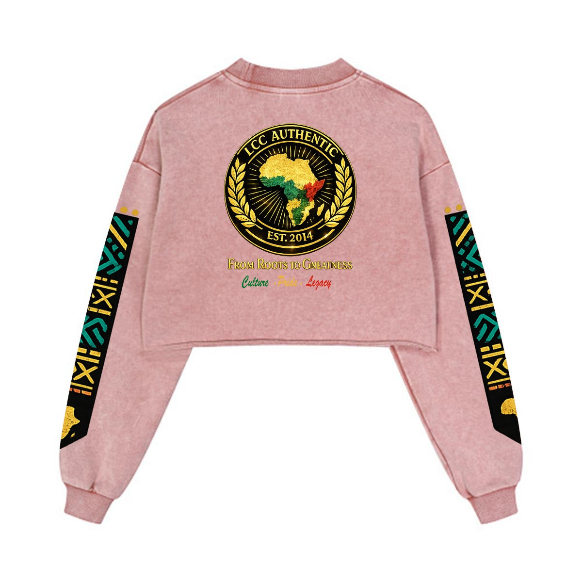 AFRICAN PRIDE Women’s Cropped Distressed Sweatshirt