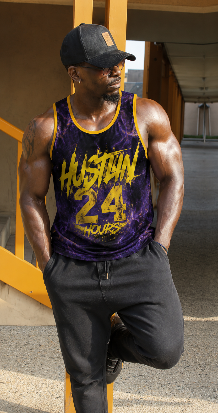 HUSTLIN 24 HOURS Tank Top for Men