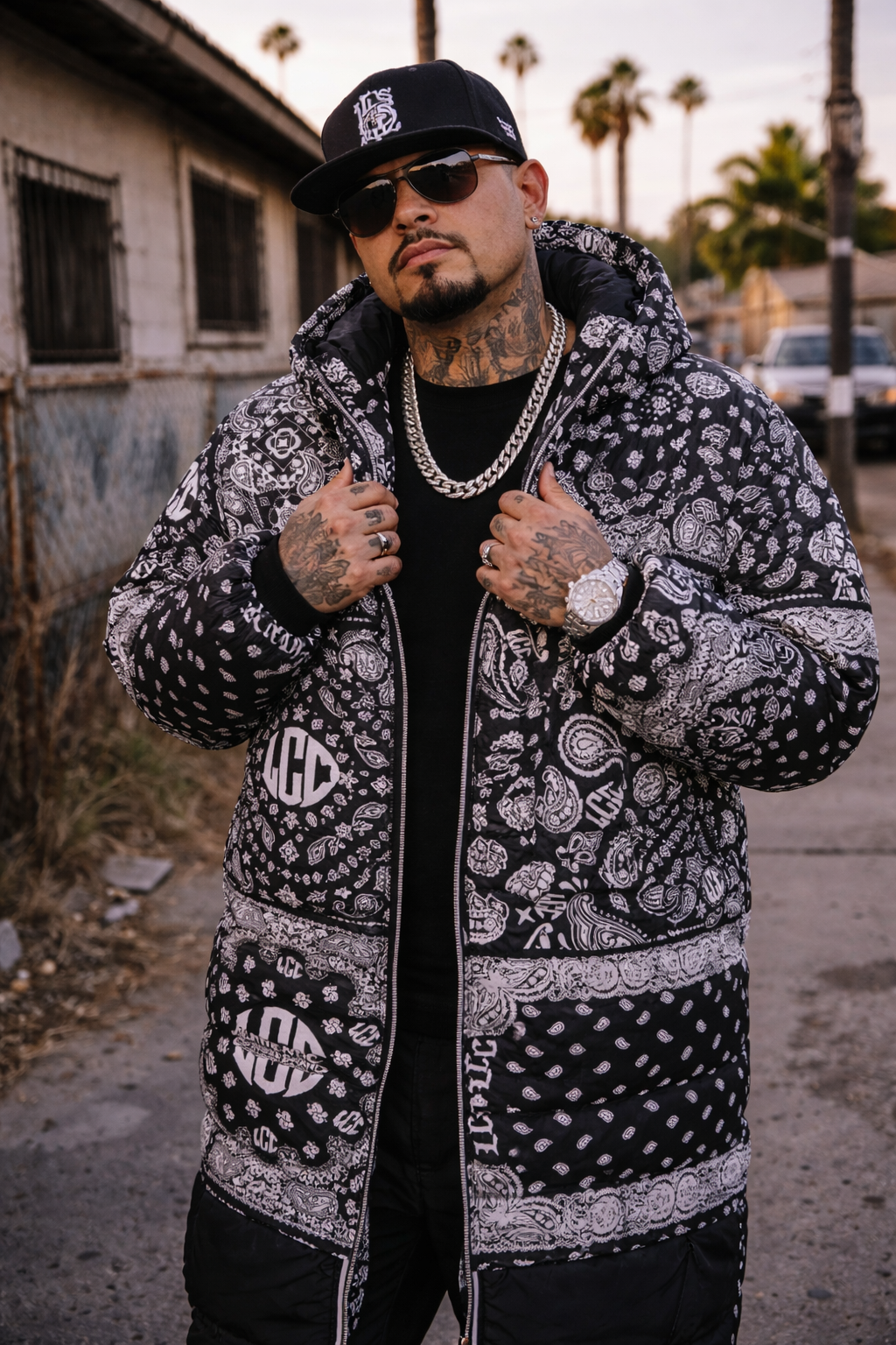 LCC FULL BANDANA BLC Unisex Long Down Jacket