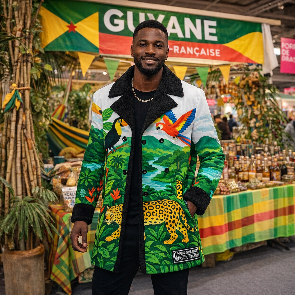 GUYANE PAYSAGE Men's Double Breasted Coat