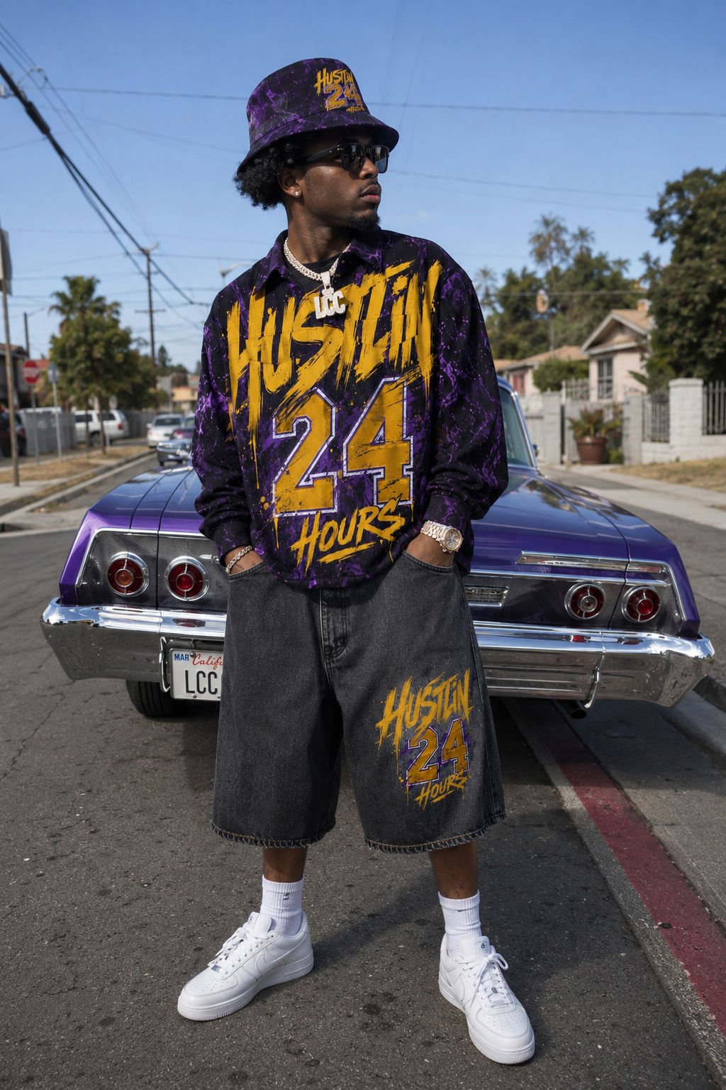HUSTLIN 24HOURS Bucket Hat
