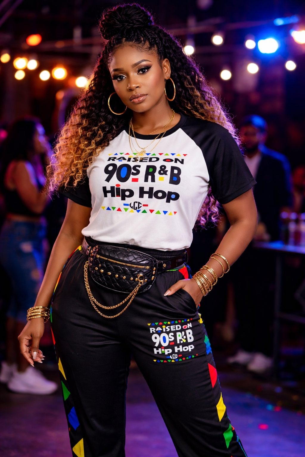 HIP HOP 90's Women’s micro rib raglan baby tee