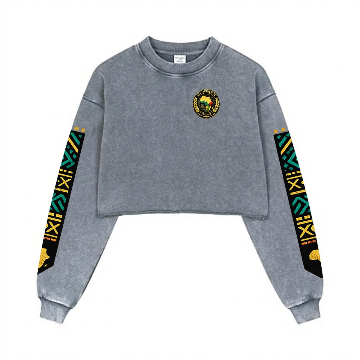 AFRICAN PRIDE Women’s Cropped Distressed Sweatshirt