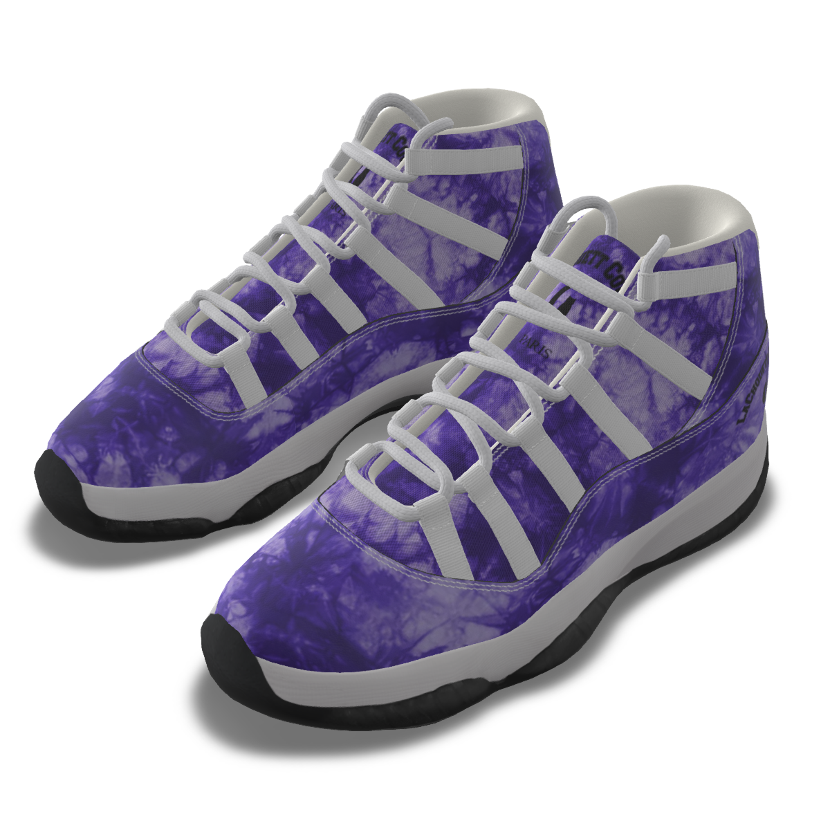 TIE DYE PRPLE High Top Basketball Shoes