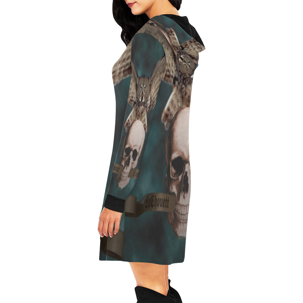 LCC ROCK N ROLL All Over Print Hoodie Mini Dress (Model H27)