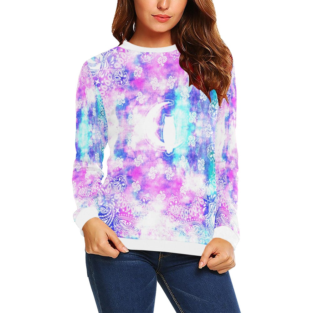 BANDANA COLORFULL All Over Print Crewneck Sweatshirt for Women