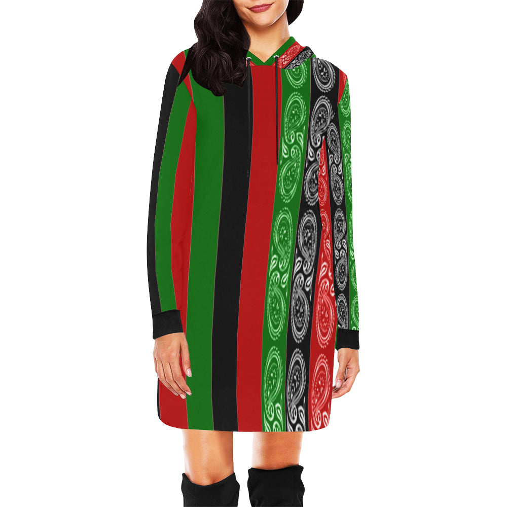 RBG FLAG All Over Print Hoodie Mini Dress (Model H27)