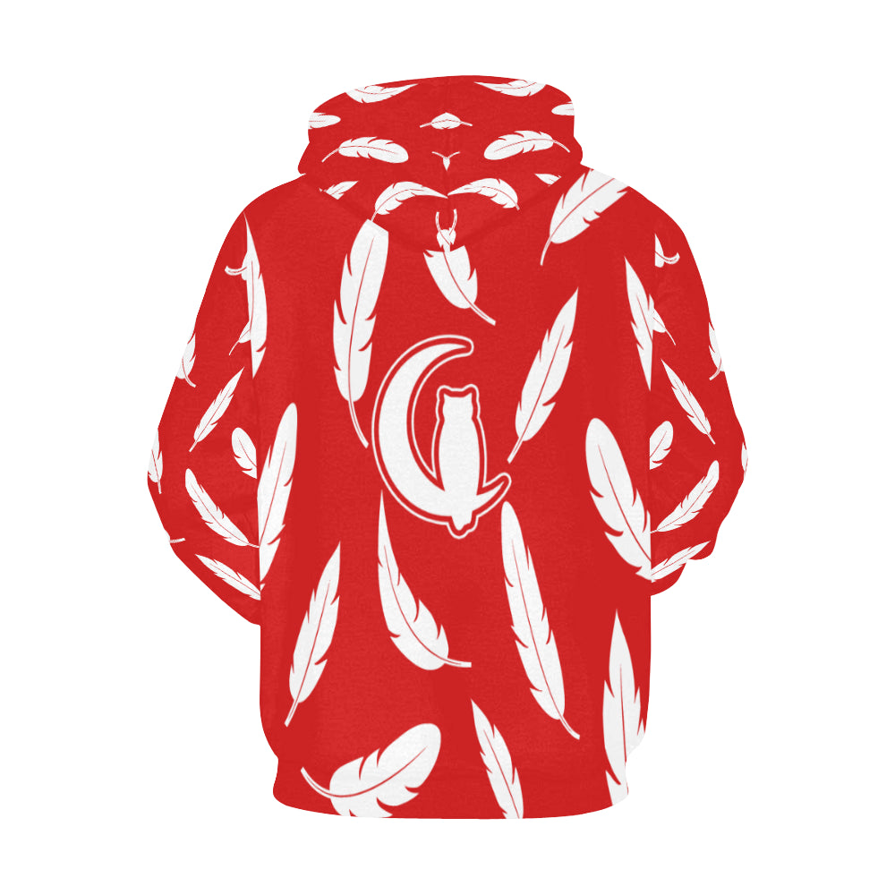 FEATHER RED All Over Print Hoodie for Men