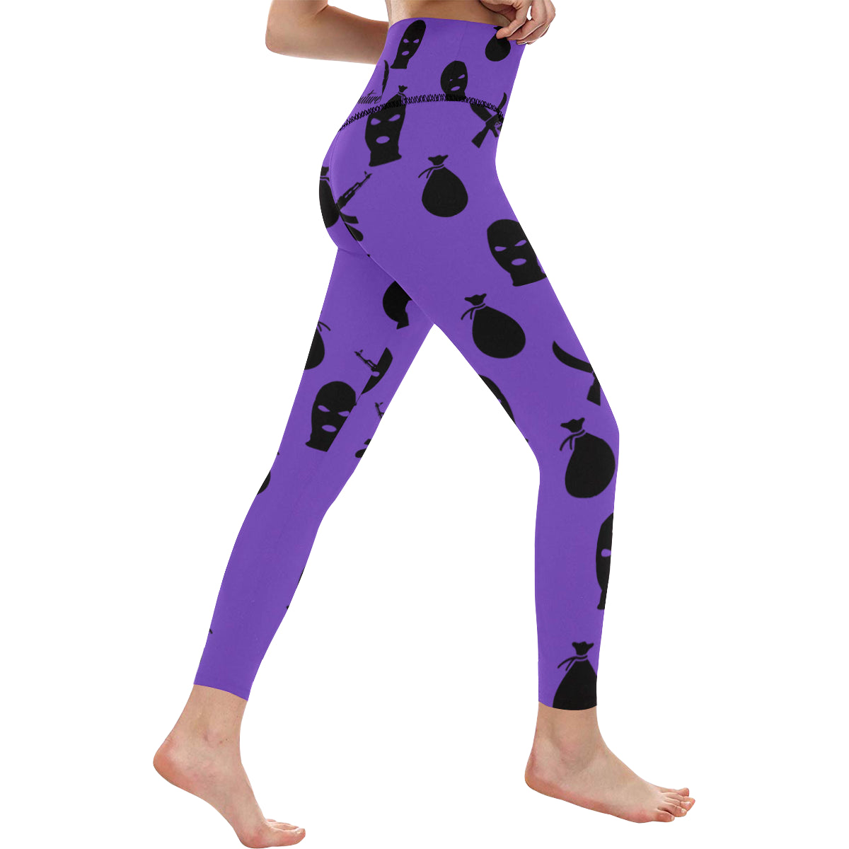 DRILLIN PURPLE All Over Print High-Waisted Leggings