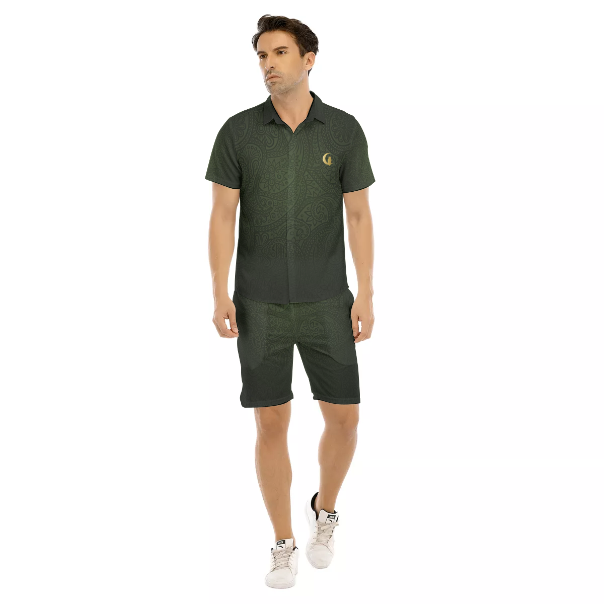BANDANA LUXURY KAKI Men's Short Sleeve Shirt Sets