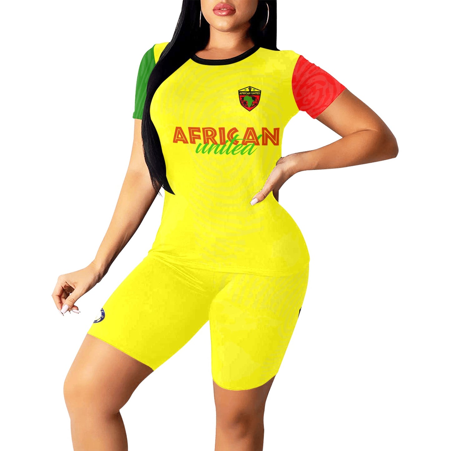 AFRICAN UNITED Women's Short Yoga Set