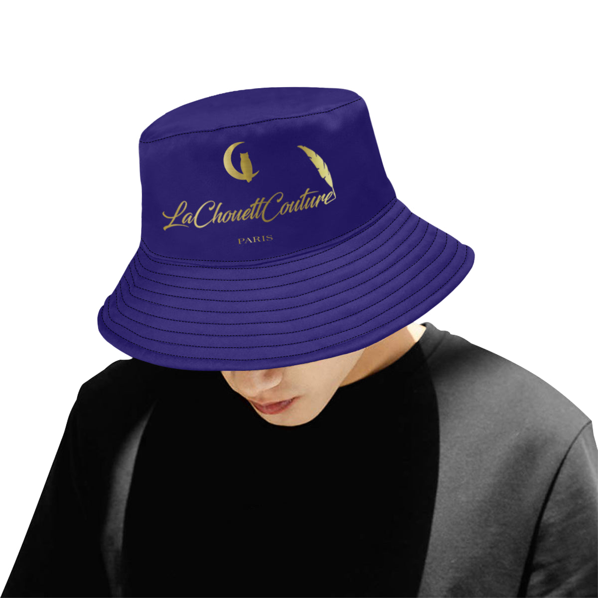 LCC PARIS NAVY All Over Print Bucket Hat for Men