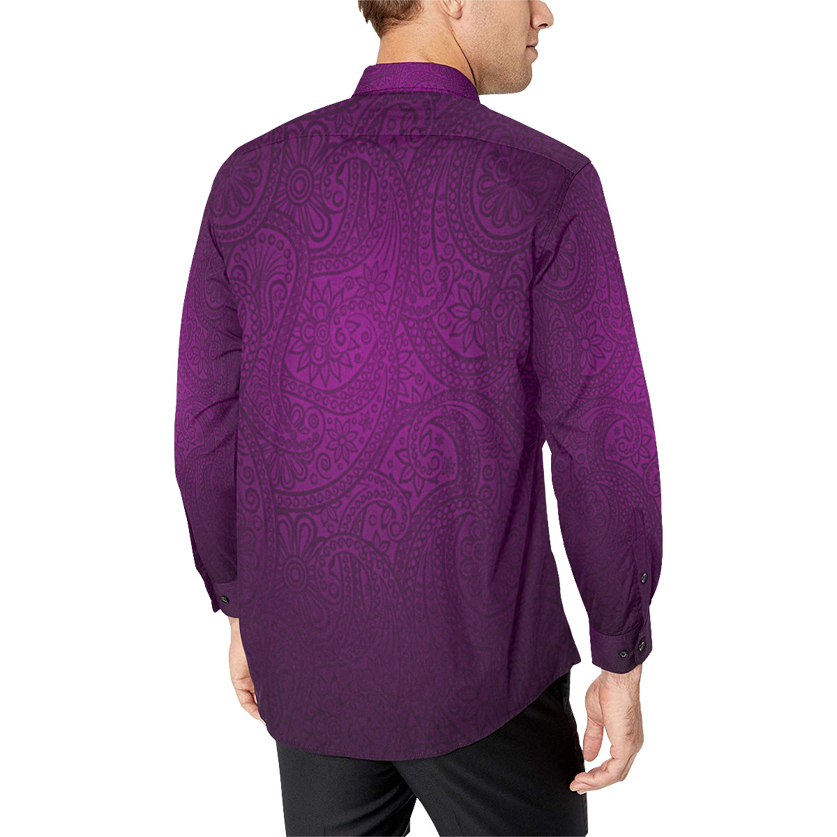 LUXURY GANG PURPLE Men's All Over Print Casual Dress Shirt (Model T61)