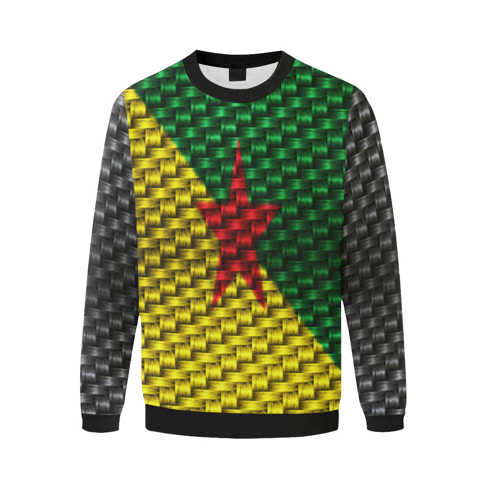 YANA FLAG Men's Oversized Fleece Crew Sweatshirt