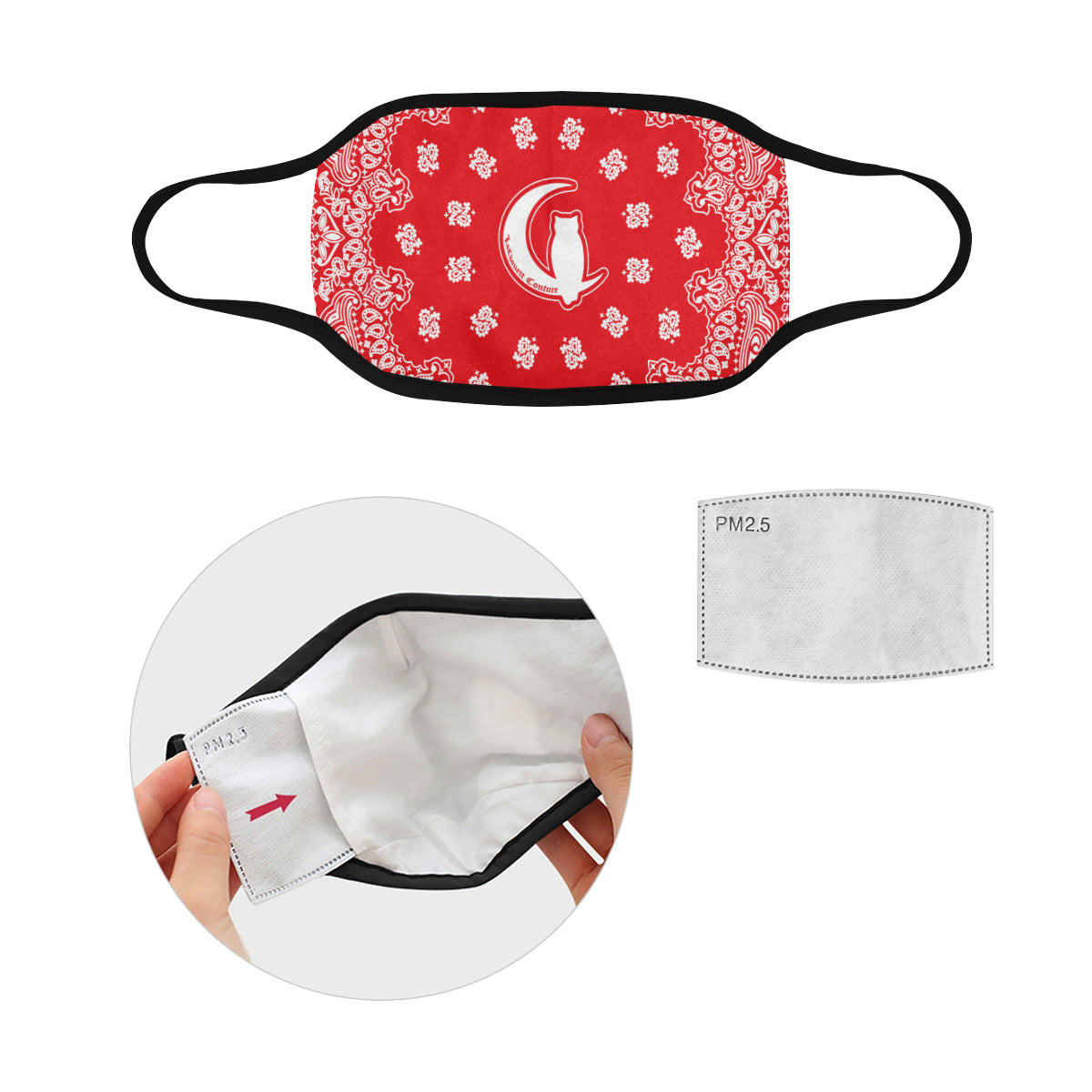 BANDANA Bs'UP Mouth Mask in One Piece (2 Filters Included)