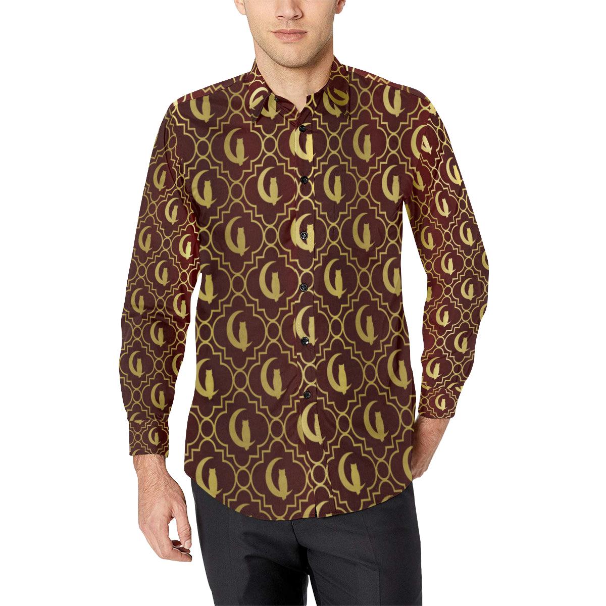 ELEGANCE BRDX Men's All Over Print Casual Dress Shirt (Model T61)