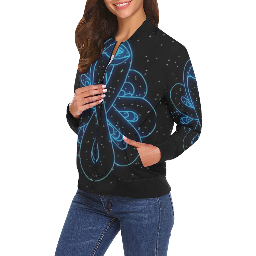 SNAKE OF CREATION WADJET All Over Print Bomber Jacket for Women (Model H19)