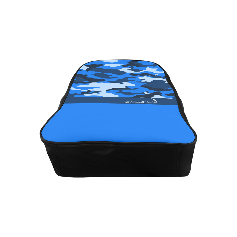 CAMOUFLAGE BLUE School Backpack (Medium)