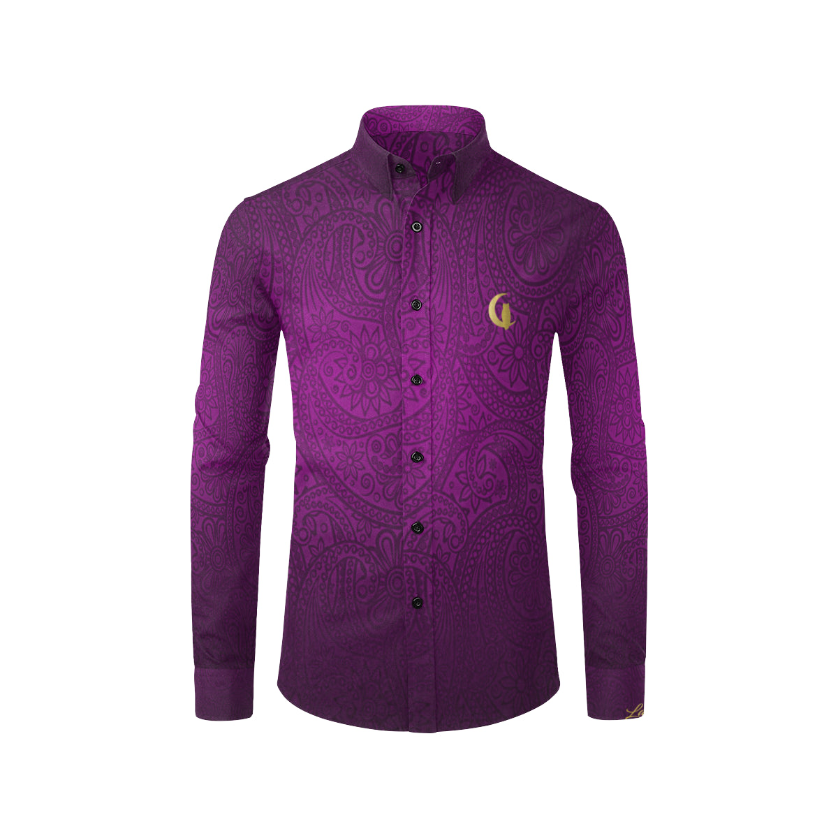 LUXURY GANG PURPLE Men's All Over Print Casual Dress Shirt (Model T61)