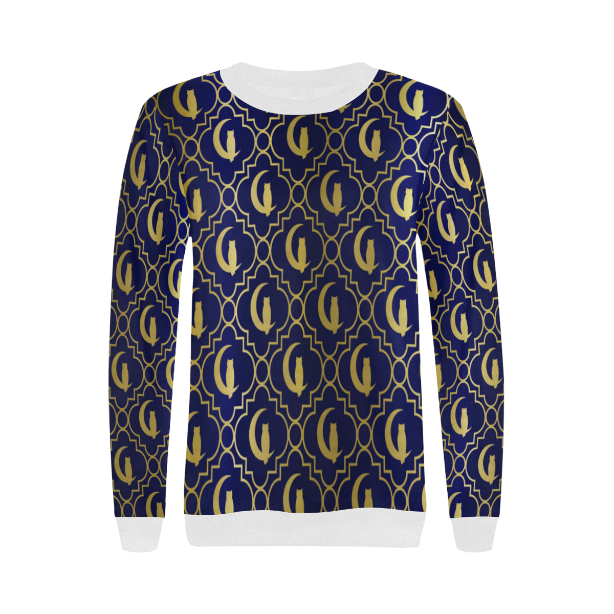 ELEGANCE OFFICIAL Women's Rib Cuff Crew Neck Sweatshirt (Model H34)
