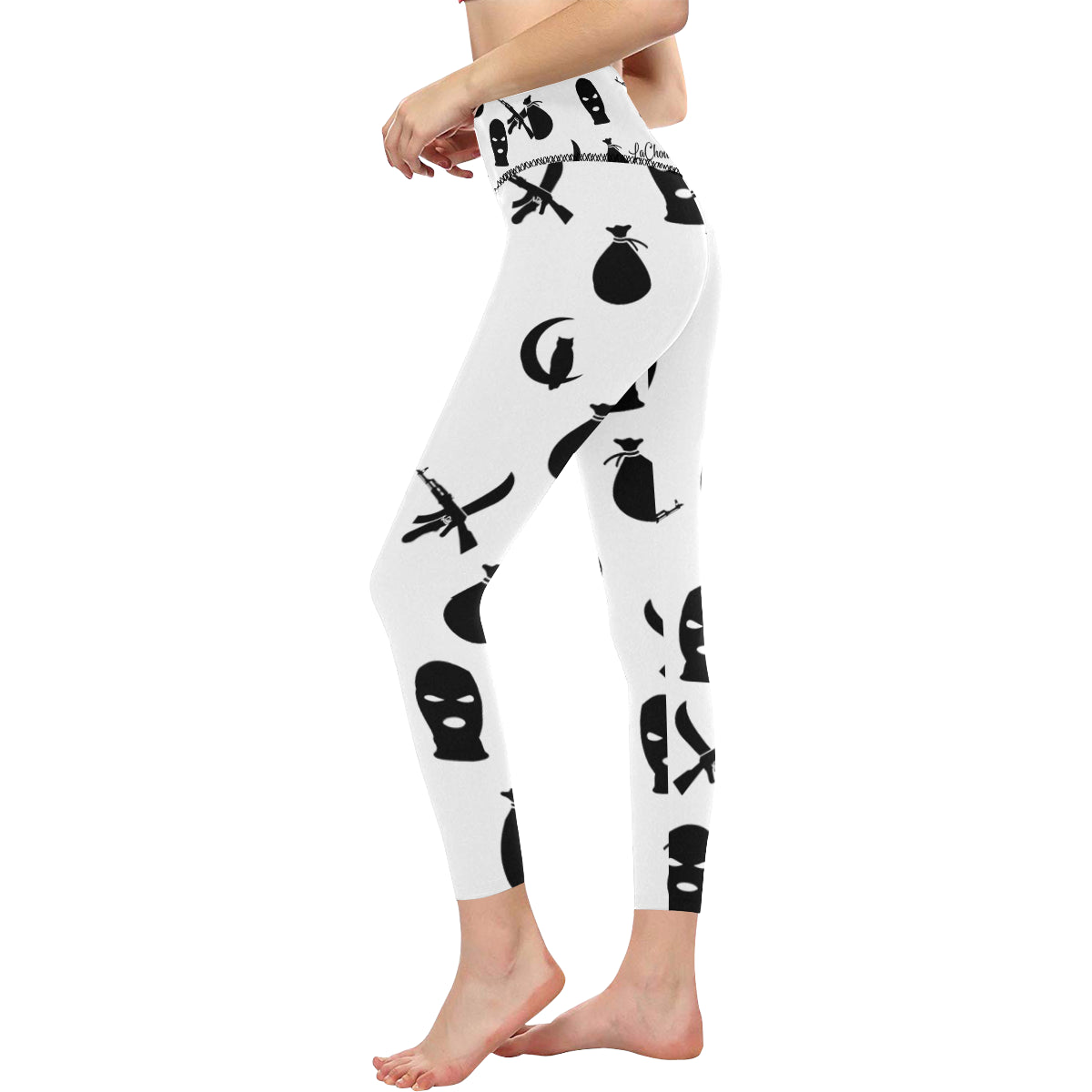 DRILLIN WHT All Over Print High-Waisted Leggings